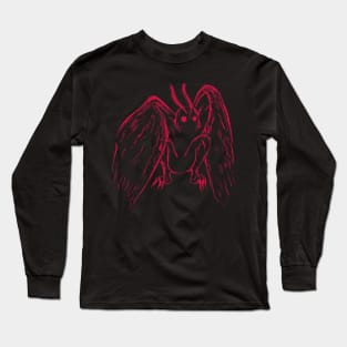 Scary Red Mothman Long Sleeve T-Shirt